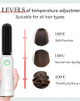 Cordless Hair Straightener Brush 3 Temperature